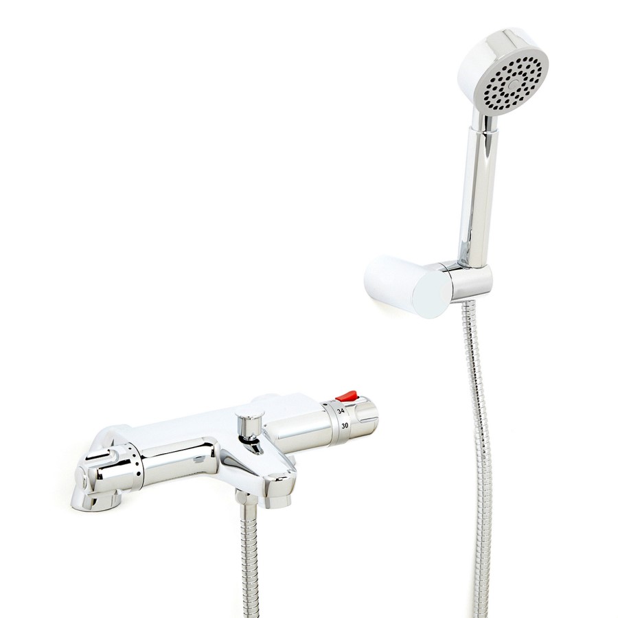 Deck Mounted Bath Shower Mixer with Rail Kit - Laos Range