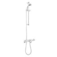 Laos Deck Mounted Bath Shower Mixer with Rina Slide Rail Kit