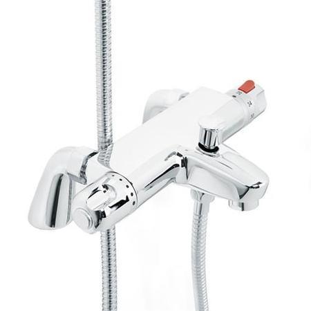 Laos Deck Mounted Bath Shower Mixer with Rina Slide Rail Kit