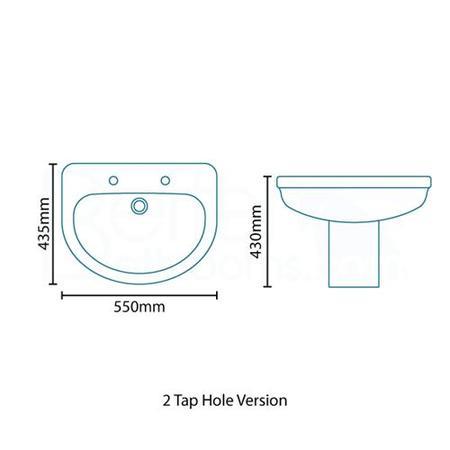 Impressions Basin and Semi Pedestal 1 Tap Hole