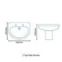 Impressions Basin and Semi Pedestal 1 Tap Hole