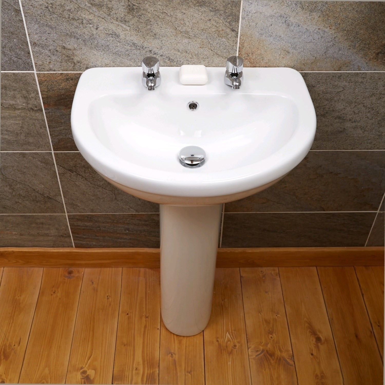 Better Bathrooms IMPRESSIONS 2-TAP HOLE BASIN BATHROOM SINK 