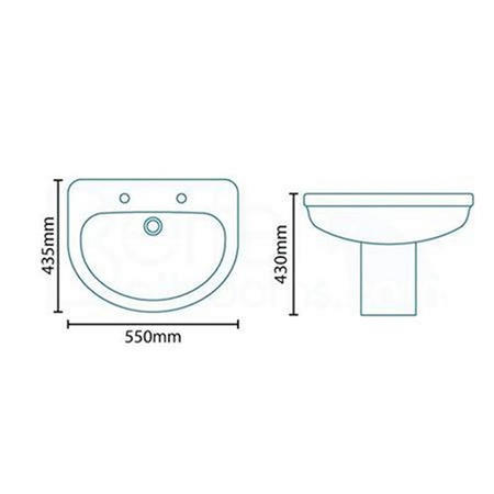 Impressions Basin and Semi Pedestal with 2 Tap Holes