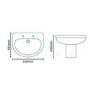 Impressions Basin and Semi Pedestal with 2 Tap Holes