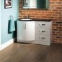 Bow Front Vanity Unit with Basin - Double Door & Drawers Black Worktop - Kirkwood Range