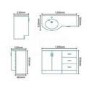 Bow Front Vanity Unit with Basin - Double Door & Drawers Black Worktop - Kirkwood Range