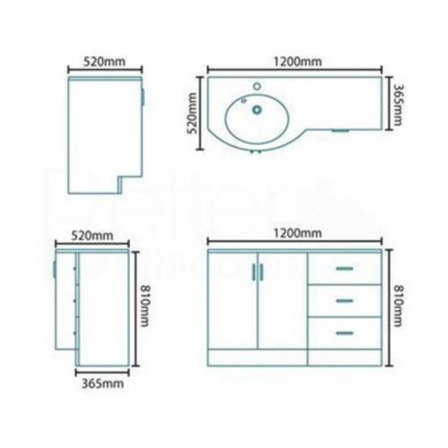 Bow Front Vanity Unit With Basin Double Door Drawers Black Bow Front Vanity Unit With Basin Double Door Drawers Black