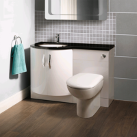 Kirkwood Left Hand Bow Front Combinatinon Unit with Santorini BTW Pan and Standard Seat