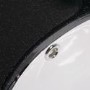 Bow Front Vanity Unit with Basin - Door & Drawers with Black Worktop - Kirkwood Range