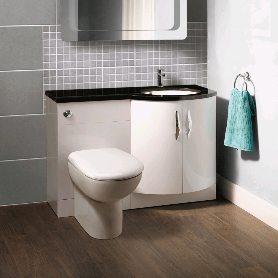 Bow front Toilet & Basin Combination Unit with Santorini Back to Wall Toilet Kirkwood Range