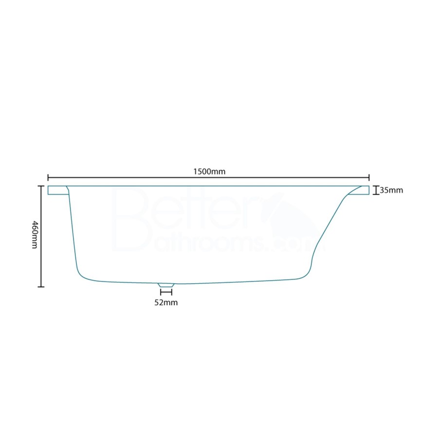 1500 x 900 Prima Offset Luxury Left Handed Corner Bath