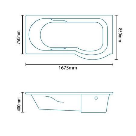 Modern Right Hand 1675mm Shower Bath