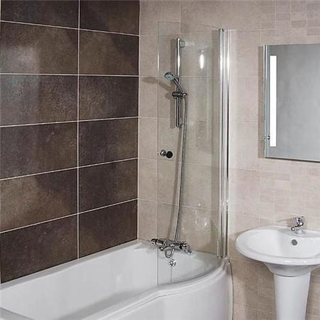 Modern Right Hand 1500mm Shower Bath with Screen