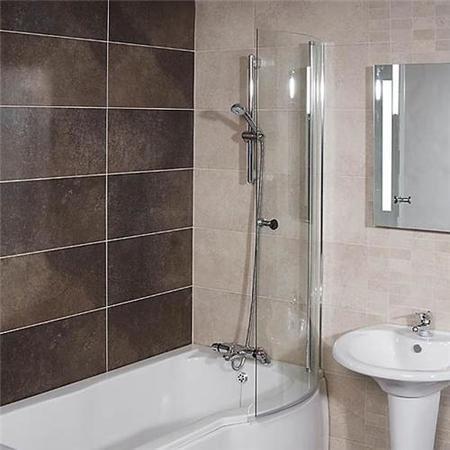 Modern Right Hand 1500mm Shower Bath with Screen