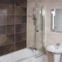 Modern Right Hand 1500mm Shower Bath with Screen