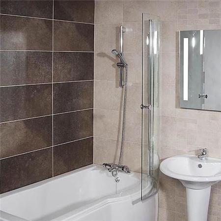 Modern Right Hand 1500mm Shower Bath with Screen