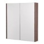 600mm Wall Hung Mirrored Cabinet - Double Door Walnut Storage - Aspen Range