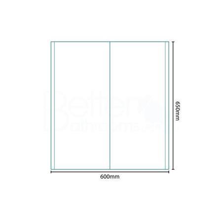 600mm Wall Hung Mirrored Cabinet - Double Door Walnut Storage - Aspen Range