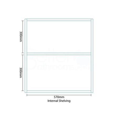 600mm Wall Hung Mirrored Cabinet - Double Door Walnut Storage - Aspen Range