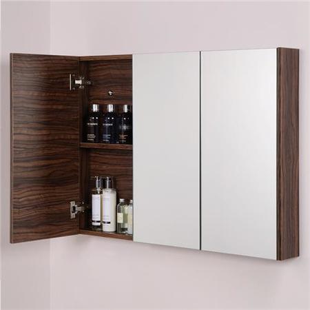 Aspen&trade; 3 Door Walnut Mirror Cabinet 650(H) 900(W) 100(P)