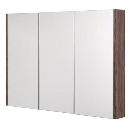 Aspen&trade; 3 Door Walnut Mirror Cabinet 650(H) 900(W) 100(P)