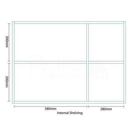 Aspen&trade; 3 Door Walnut Mirror Cabinet 650(H) 900(W) 100(P)