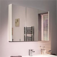 Windsor / Cuba / Aspen 90cm 3 Door White Mirror Cabinet