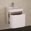 600mm Wall Hung Vanity Basin Unit - White Single Drawer - Murcia Range