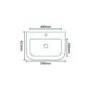 600mm Wall Hung Vanity Basin Unit - White Single Drawer - Murcia Range