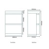 600mm Floor Standing Vanity Drawer Unit - Double Drawer - Murcia Range