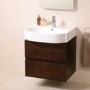 600mm Wall Hung Vanity Unit - Walnut Double Drawer Unit - Madrid Range