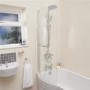 P-Shaped Hinged Bath Shower Screen H1435 x W725mm with Towel Rail