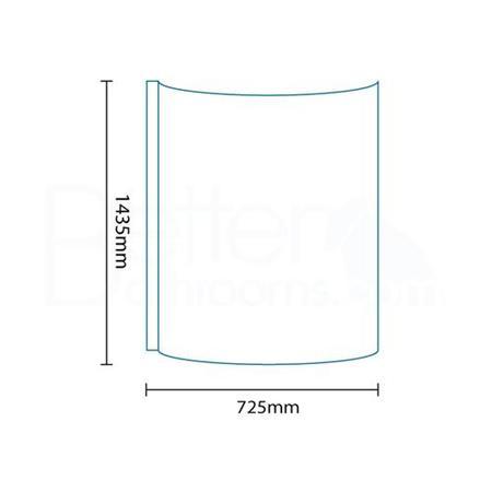 P-Shaped Hinged Bath Shower Screen H1435 x W725mm with Towel Rail