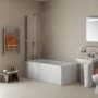 Left Hand P Shaped Bath with Curved Bath Screen - L1675 x W850mm