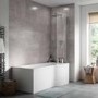 Left Hand P Shaped Bath with Curved Bath Screen - L1675 x W850mm