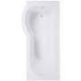 Left Hand P Shaped Bath with Curved Bath Screen - L1675 x W850mm