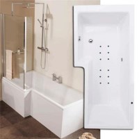 White Panel & Fixed Screen with Towel Rail
