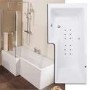 White Panel & Fixed Screen with Towel Rail