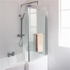 L-Shaped Fixed Bath Shower Screen H1435 x W796mm with Towel Rail