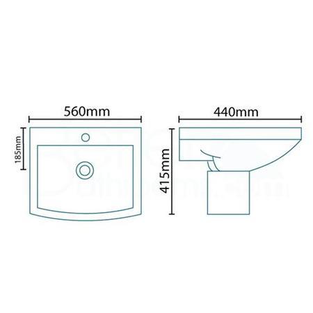 Semi Pedestal Freestanding Bathroom Suite - Tabor Range