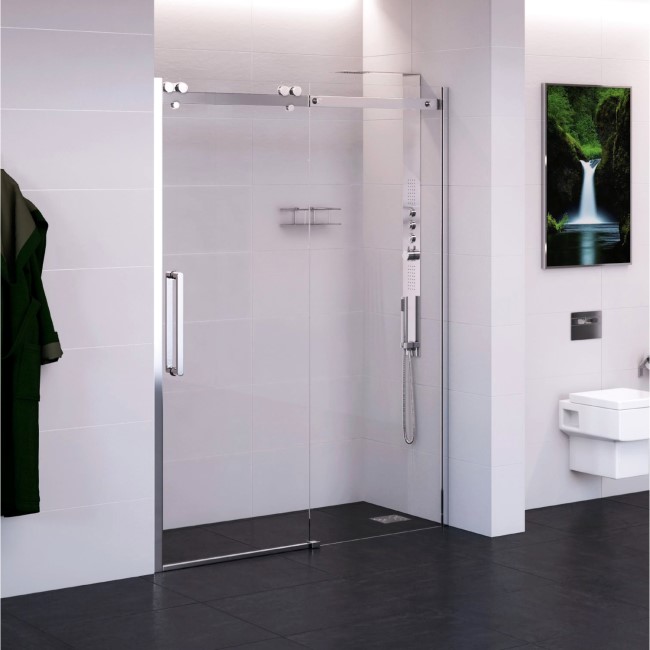 Sliding Shower Door Left Hand 1400mm - 10mm Glass - Trinity Range