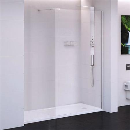1200 x 2000 Walk In Shower Panel - 10mm Easy Clean Glass - Trinity Range