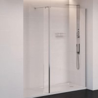 800 x 200mm Wet Room Screen with 250mm Return Panel 10mm Glass - Trinity