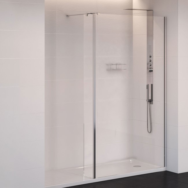 800 x 200mm Wet Room Screen with 250mm Return Panel 10mm Glass - Trinity