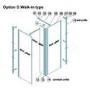 800 x 200mm Wet Room Screen with 250mm Return Panel 10mm Glass - Trinity