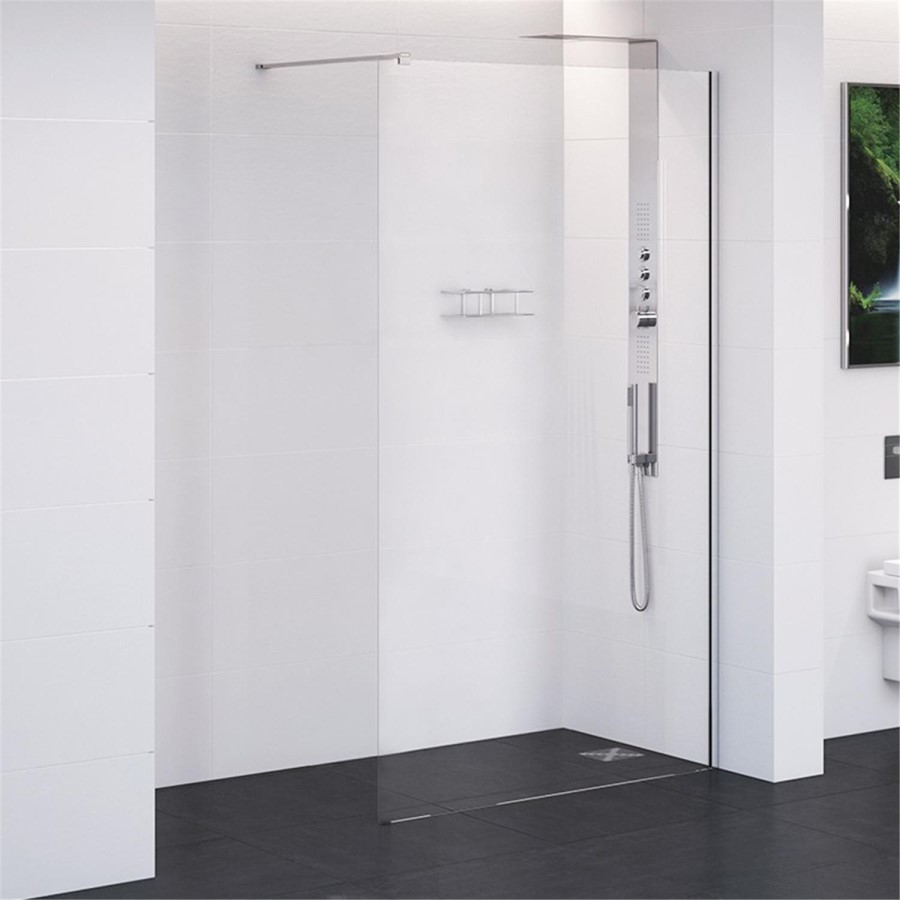 800 x 2000 Wet Room Screen - 10mm Easy Clean - Trinity Range