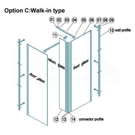 800mm Walk-In Shower Panel 10mm Glass - Trinity