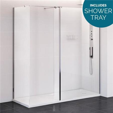 Trinity Premium 10mm 1400 x 800 Walk In Enclosure with Shower Tray