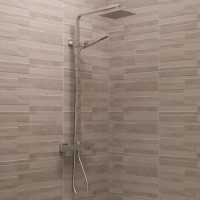 Deluxe Square Riser Slide Shower Rail Kit with Valve  Deluxe Square Riser Slide Shower Rail Kit with Valve