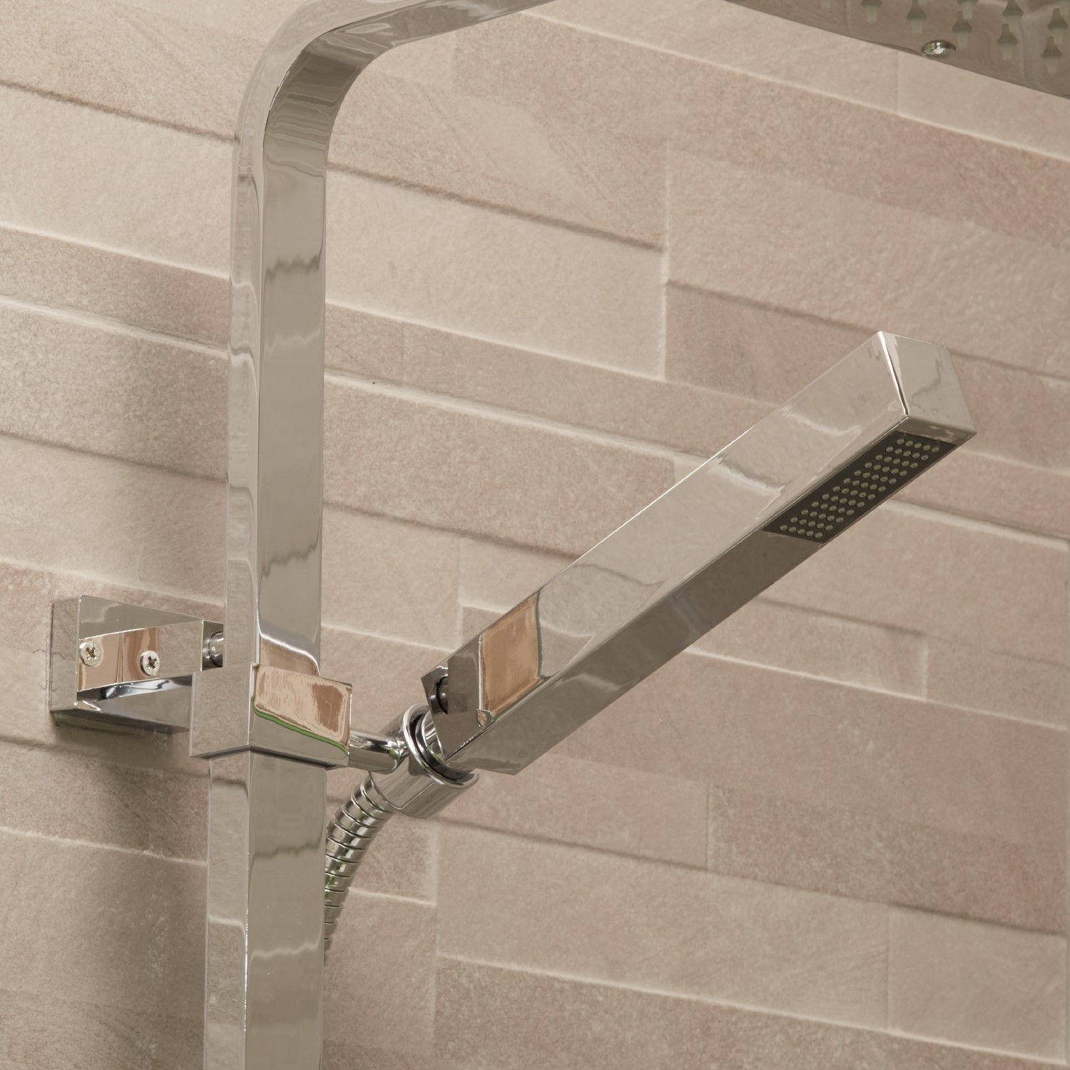 Square Shower Riser Kit Deluxe Square Riser Slide Shower Rail Kit with Valve - Better Bathrooms